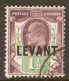 British Levant 1905 1d Dull purple and green. SGL3.
