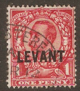 British Levant 1911 1d Carmine-red. SGL13.