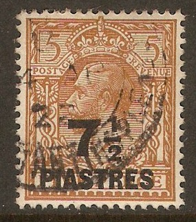 British Levant 1921 7pi on 5d Yellow-brown. SG45a.