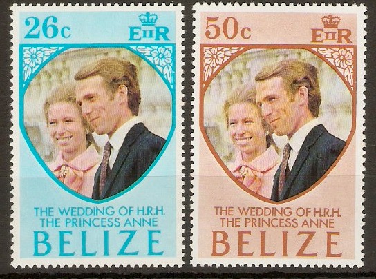 Belize 1973 Royal Wedding set. SG360-SG361.