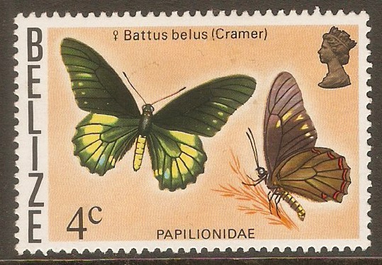 Belize 1974 4c Butterflies series. SG407.