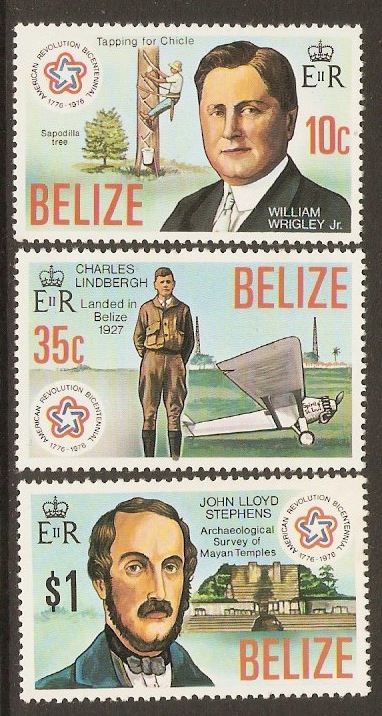 Belize 1976 American Revolution Anniversary Set. SG439-SG441.