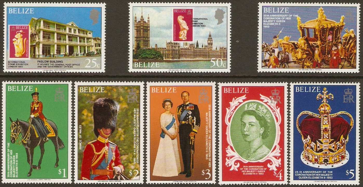 Belize 1979 Coronation Anniversary Set. SG495-SG502.