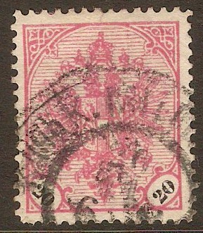 Bosnia and Herzegovina 1901 20h Pink and black. SG177.