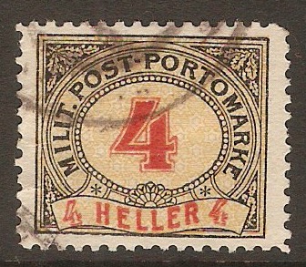 Bosnia and Herzegovina 1904 4h Postage Due stamp. SGD186.