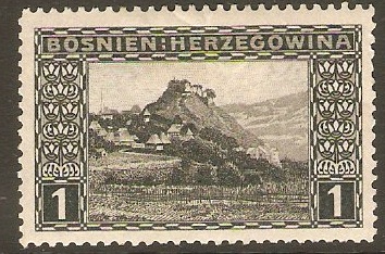 Bosnia and Herzegovina 1906 1h Black - Views. SG186A.