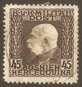 Bosnia and Herzegovina 1912 45h Olive-brown. SG374.