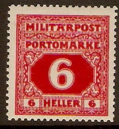Bosnia and Herzegovina 1916 6h Red - Postage Due. SGD414.
