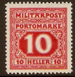 Bosnia and Herzegovina 1916 10h Red - Postage Due. SGD415.