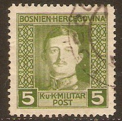 Bosnia and Herzegovina 1917 5h Emperor Charles Series. SG417.
