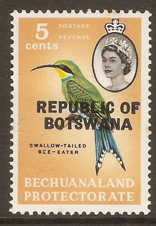 Botswana 1966 5c Bechuanaland overprint series. SG210.