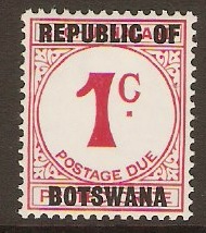 Botswana 1967 1c Carmine Postage Due. SGD13.