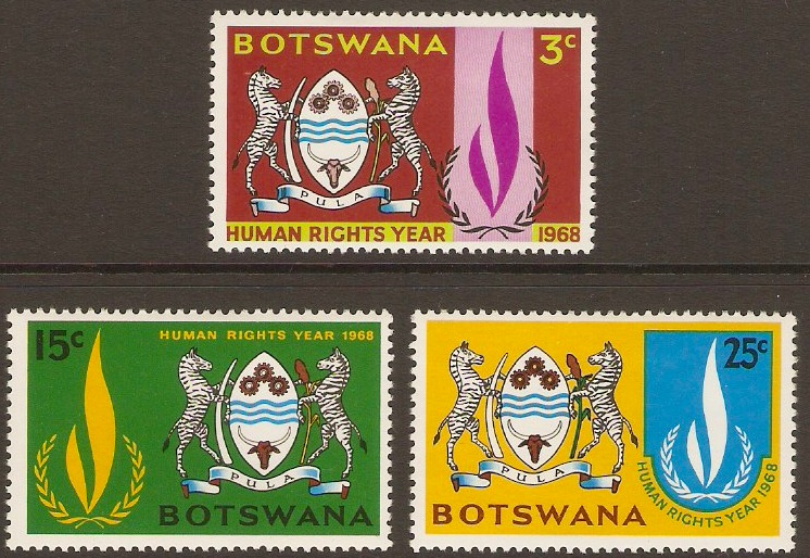Botswana 1968 Human Rights Set. SG241-SG243.