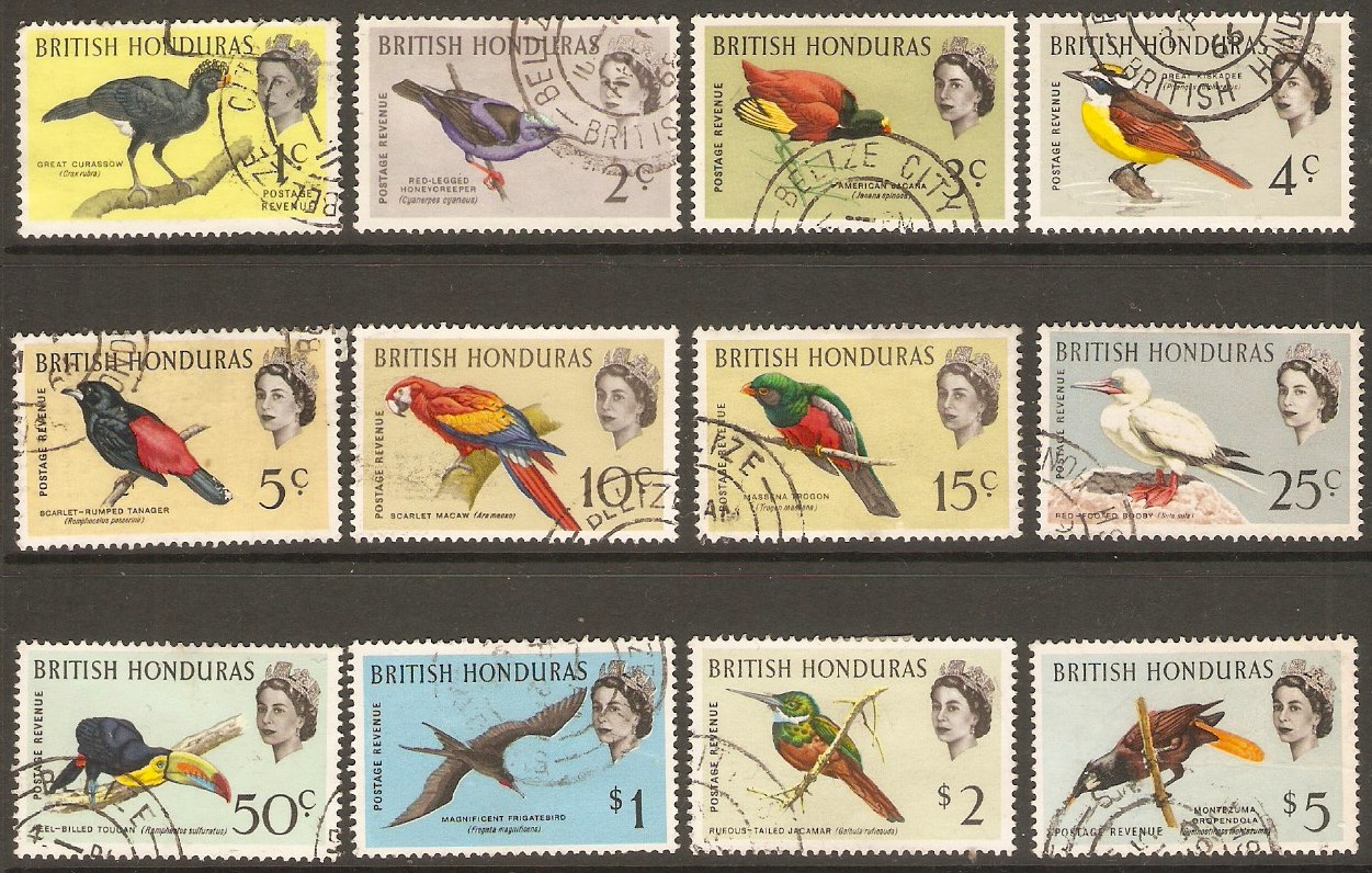 British Honduras 1962 Bird set. SG202-SG213.
