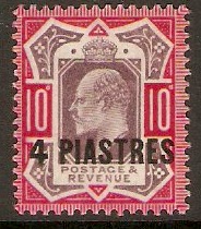 British Levant 1902 4pi on 10d Dull purple and carmine. SG10.