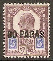 British Levant 1902 80pa on 5d Dull purple and ultramarine. SG9. - Click Image to Close
