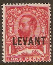 British Levant 1911 1d Carmine-red. SGL13.