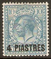 British Levant 1913 4pi on 10d Turquoise-blue. SG39.