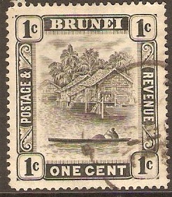 Brunei 1924 1c Black. SG60.