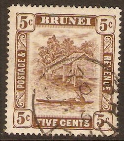 Brunei 1924 5c Chocolate. SG68.