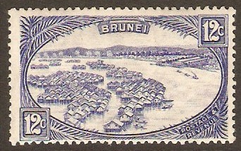 Brunei 1924 12c Blue. SG74.