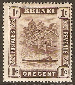 Brunei 1947 1c Chocolate. SG79.