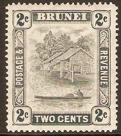 Brunei 1947 2c Grey. SG80.