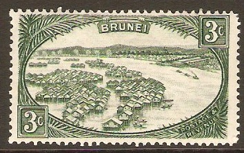 Brunei 1947 3c Green. SG81.