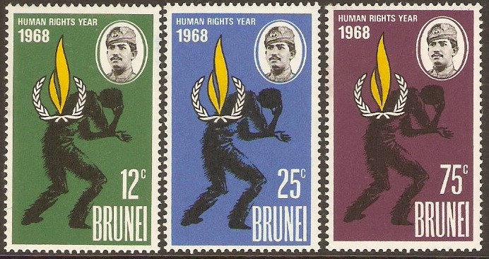 Brunei 1968 Human Rights Year Set. SG163-SG165.