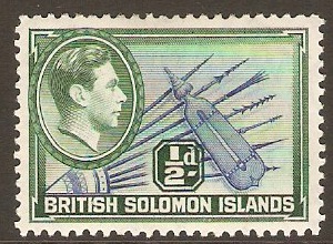 British Solomon Islands 1939 d Blue and blue-green. SG60.