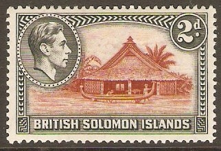 British Solomon Islands 1939 2d Orange-brown and black. SG63.
