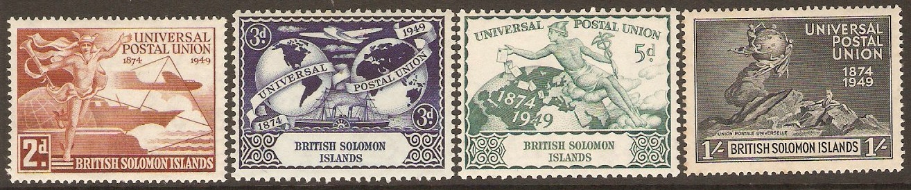 British Solomon Islands 1949 UPU Anniversary Set. SG77-SG80.