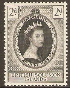 British Solomon Islands 1953 Coronation Stamp. SG81.