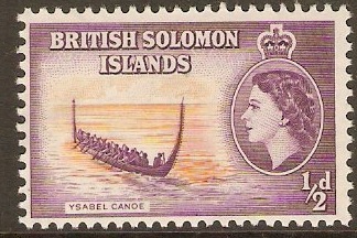 British Solomon Islands 1956 d Orange and purple. SG82.