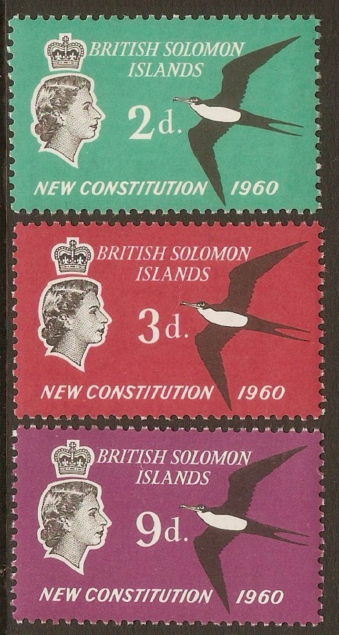 British Solomon Islands 1961 New Constitution Set. SG97-SG99.