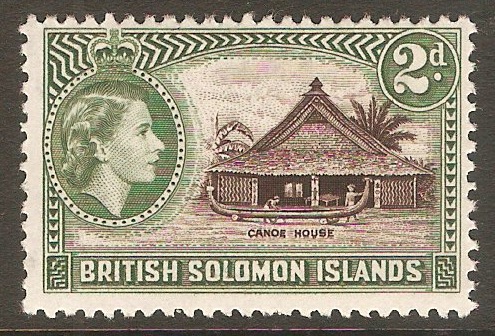 British Solomon Islands 1963 2d Deep brown and dull green. SG105