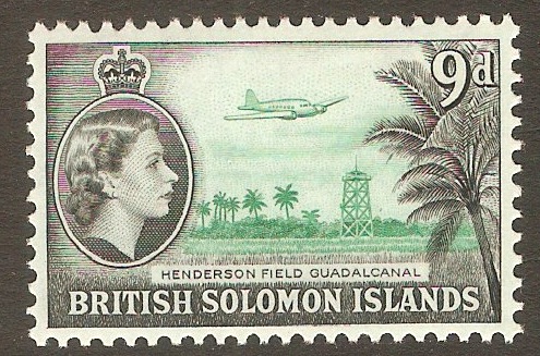 British Solomon Islands 1963 9d Emerald and black. SG108.