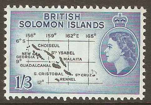 British Solomon Islands 1963 1s.3d Black and blue. SG109.