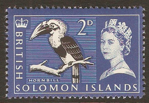 British Solomon Islands 1965 2d Black, ultramarine and light blu