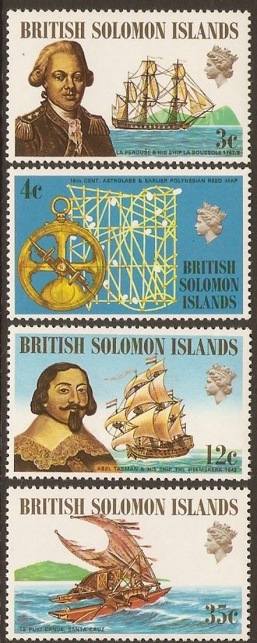 British Solomon Islands 1971 Ships & Navigators Set. SG201-SG204