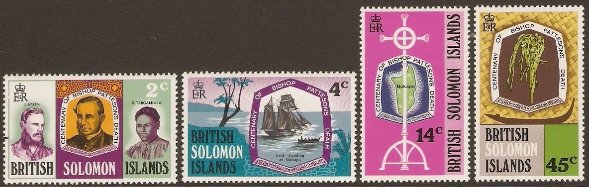 British Solomon Islands 1971 Bishop Patteson Set. SG205-SG208.