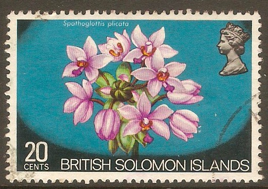 British Solomon Islands 1972 20c Orchids Series. SG228.