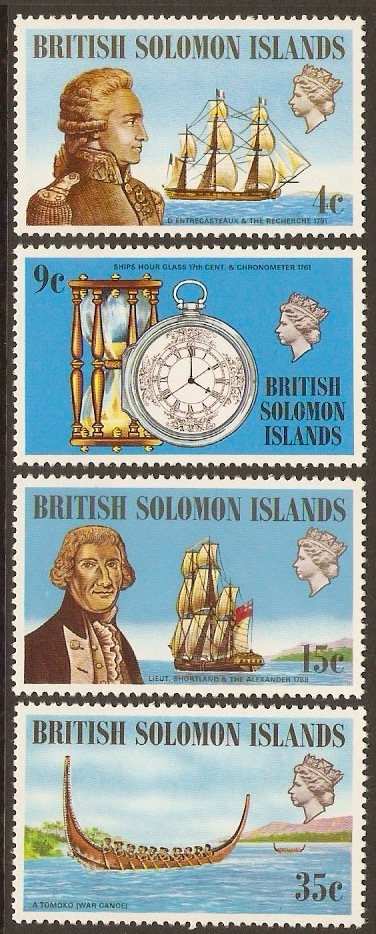 British Solomon Islands 1973 Ships & Navigators Set. SG236-SG239