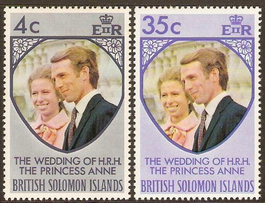 British Solomon Islands 1973 Royal Wedding Set. SG245-SG246.