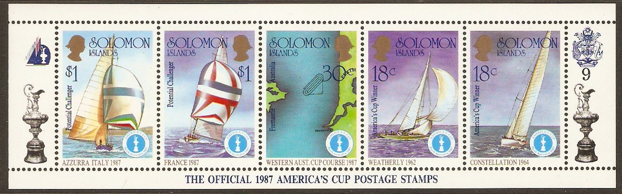 British Solomon Islands 1986 America's Cup Selection. SG570-SG57