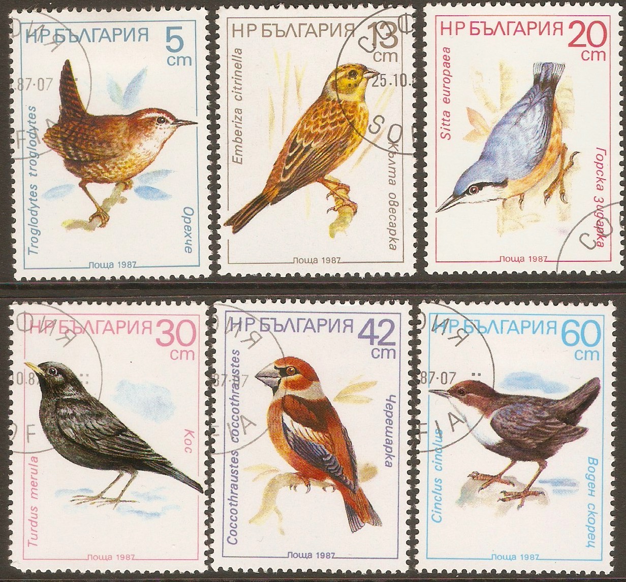 Bulgaria 1987 Birds set. SG3466-SG3471.