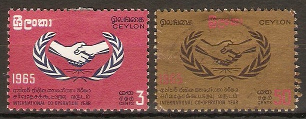 Ceylon 1965 Int. Cooperation Year set. SG507-SG508.