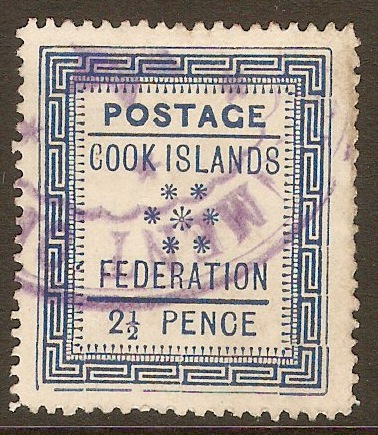 Cook Islands 1892 2d Blue. SG3.