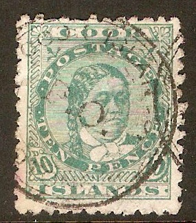 Cook Islands 1893 10d Green. SG10.