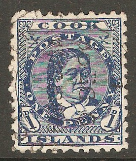 Cook Islands 1893 1d Blue. SG12.